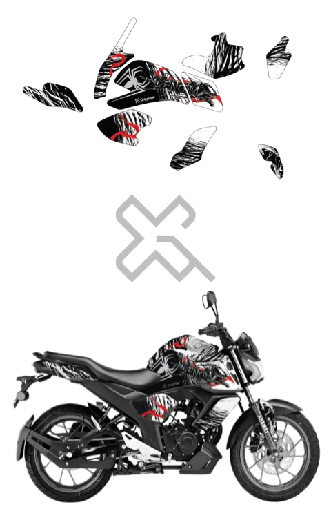 Venom Edition Full Body Sticker Compatible with FZ-S V3/V4 | Sticker Compatible with FZ-S V3/V4 Made In Premium Gloss Vinyl With FPF (Fade Protection Film), Water Proof, Precut Sticker, Pack Of 1 Compatible with Both Side